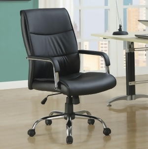 Monarch Specialties 4290 Office Chair in Black Leather - All