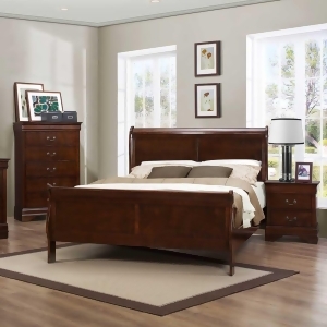 Homelegance Mayville 3 Piece Sleigh Bedroom Set in Brown Cherry - All