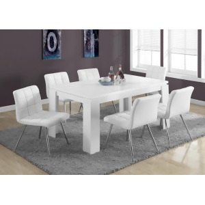 Monarch Specialties White Hollow-Core 7 Piece Dining Set - All
