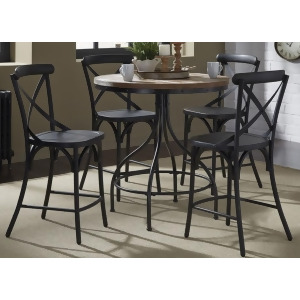 Liberty Furniture Vintage 5 Piece Round Pub Table Set w/X-Back Chairs - All