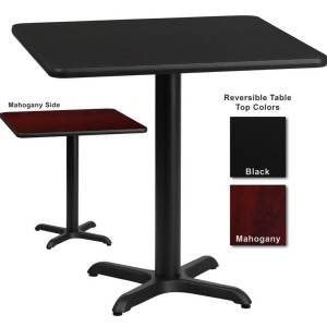 Flash Furniture 30 Inch Square Dining Table w/ Black or Mahogany Reversible Lami - All