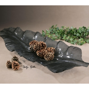 Uttermost Smoked Leaf Glass Tray - All