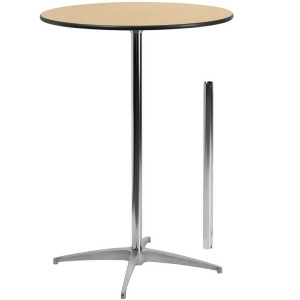 Flash Furniture 30 Inch Round Wood Cocktail Table w/ 30 Inch 42 Inch Columns - All