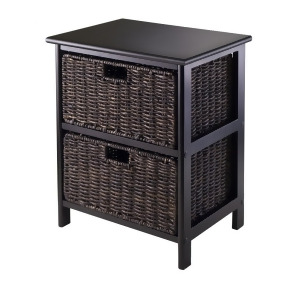 Winsome Wood 20216 Omaha Storage Rack w/ 2 Foldable Baskets in Black - All