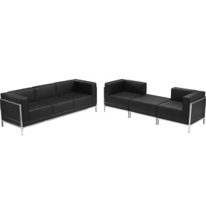 Flash Furniture Hercules Imagination Series Black Leather Sofa And Lounge Chair - All