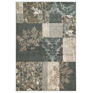Linon Elegance Rug In Grey And Turquoise 2' X 3' - All