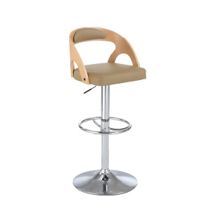 Chintaly 1482 Round Open Back Pneumatic Stool In Beige - All