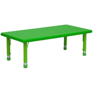 Flash Furniture 24 x 48 Height Adjustable Rectangular Green Plastic Activity Tab - All