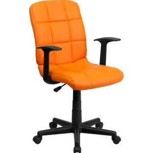 Flash Furniture Mid-Back Orange Quilted Vinyl Task Chair w/ Nylon Arms Go-1691 - All