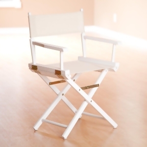 Yu Shan Director's Chair In White Frame with Natural Canvas - All