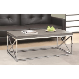 Monarch Specialties 3258 Cocktail Table in Dark Taupe w/ P hrome Metal - All