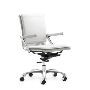 Zuo Lider Plus Office Chair in White Set of 2 - All