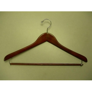 Proman Products Gemini Concave Suit Hanger w/ Lock Bar in Walnut - All