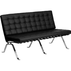 Flash Furniture Hercules Flash Series Black Leather Love Seat With Curved Legs - All