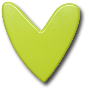 One World Modern Heart Lime Wooden Drawer Pulls Set of 2 - All