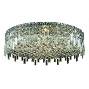 Lighting By Pecaso Chantal Collection Flush Mount D24in H5.5in Lt 9 Chrome Finis - All
