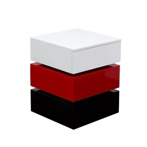 Diamond Sofa Tri color Accent Table With 2 In Drawer Storage In Black/white/red - All