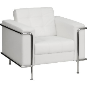 Flash Furniture Hercules Lesley Series Contemporary White Leather Chair w/ Encas - All