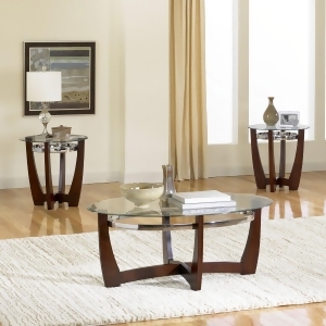 Standard Furniture Apollo 3 Piece Coffee Table Set in Dark Brown - All