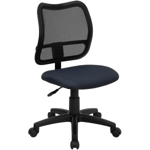 Flash Furniture Mid-Back Mesh Task Chair w/ Navy Blue Fabric Seat Wl-a277-nvy- - All