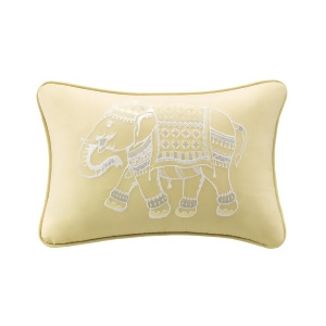 Ink Ivy Zahira Embroidered Oblong Pillow In Yellow - All