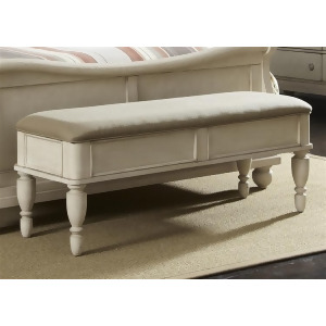 Liberty Furniture Rustic Traditions Bed Bench in Rustic White Finish - All