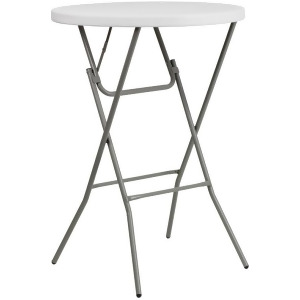 Flash Furniture 32 Inch Round Granite White Plastic Bar Height Folding Table D - All