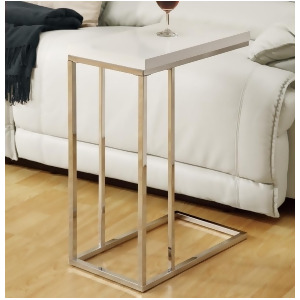 Monarch Specialties 3008 Rectangular Accent Table in Chrome Glossy White - All