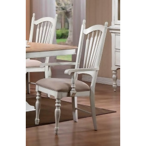 Homelegance Hollyhock Fabric Arm Chair In Oak / White Set of 2 - All