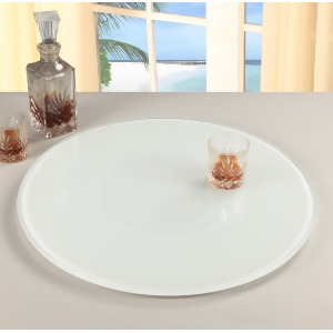 Chintaly 24 Round Glass Rotating Tray In Glass And White - All