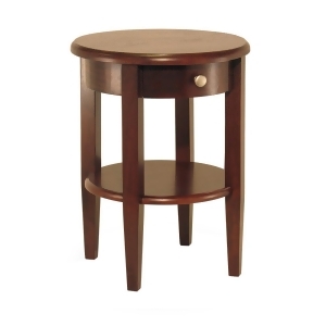 Winsome Wood Concord Round End Table w/ Drawer Shelf - All