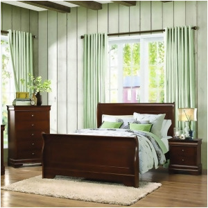 Homelegance Abbeville 3 Piece Sleigh Bedroom Set in Brown Cherry - All
