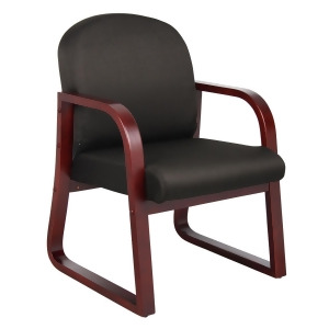 Boss Chairs Boss Mahogany Frame Side Chair in Black Fabric - All