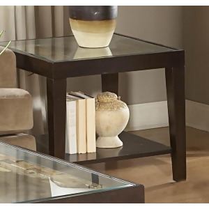 Homelegance Vincent Square Wood End Table w/ Glass Overlay - All