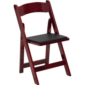 Flash Furniture Hercules Series Mahogany Wood Folding Chair With Vinyl Padded Se - All