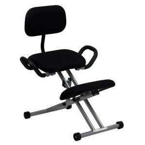 Flash Furniture Ergonomic Kneeling Chair in Black Fabric w/ Back Handles Wl- - All
