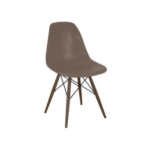 Design Lab Mid Century Brown Side Chair with Walnut Wood Base Set of 5 - All
