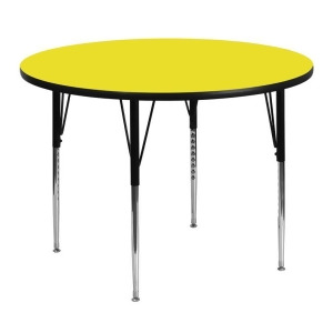 Flash Furniture 48 Inch Round Activity Table w/ 1.25 Inch Thick High Pressure Ye - All