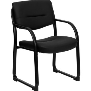Flash Furniture Black Leather Executive Side Chair w/ Sled Base Bt-510-lea-bk- - All