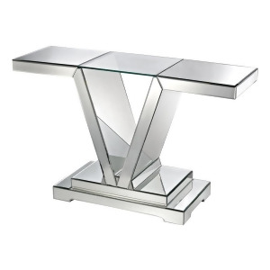 Mirrored Console Table With Clear Glass Top - All