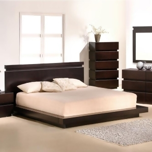 J M Furniture Knotch Platform Bed in Expresso - All