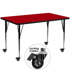 Flash Furniture Mobile 30 X 72 Rectangular Activity Table With Red Thermal Fus - All