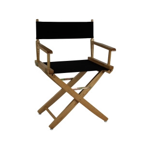 Yu Shan Extra-wide Premium Directors Chair Natural Frame with Black Color Cover - All