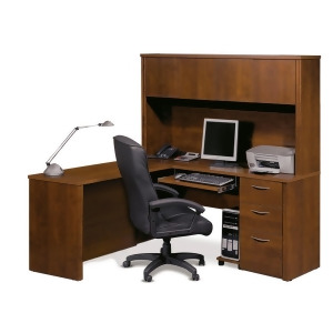Bestar Embassy 60865-63 L-shaped Workstation Kit In Tuscany Brown - All