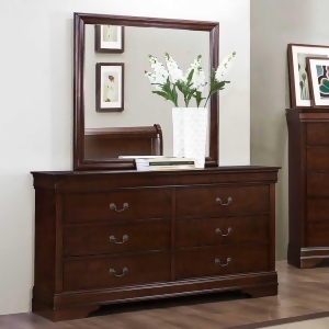 Homelegance Mayville 6 Drawer Dresser w/ Mirror in Brown Cherry - All