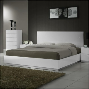 J M Furniture Naples Platform Bed in White Lacquer - All