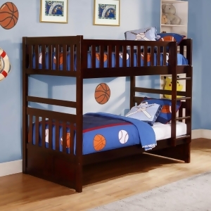 Homelegance Rowe Twin/ Twin Bunk Bed in Dark Cherry - All