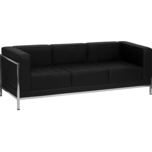 Flash Furniture Hercules Imagination Series Contemporary Black Leather Sofa w/ E - All