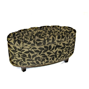 4D Concepts Ora Oval Ottoman Bench in Brown Flock - All
