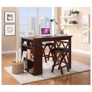 Homelegance Mably 3 Piece Counter Height Table Set in Warm Brown Cherry - All